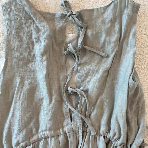 Basic House Sage Green Cotton Blend Midi Dress – Size S (Adjustable Waist) - Picture 7 of 7